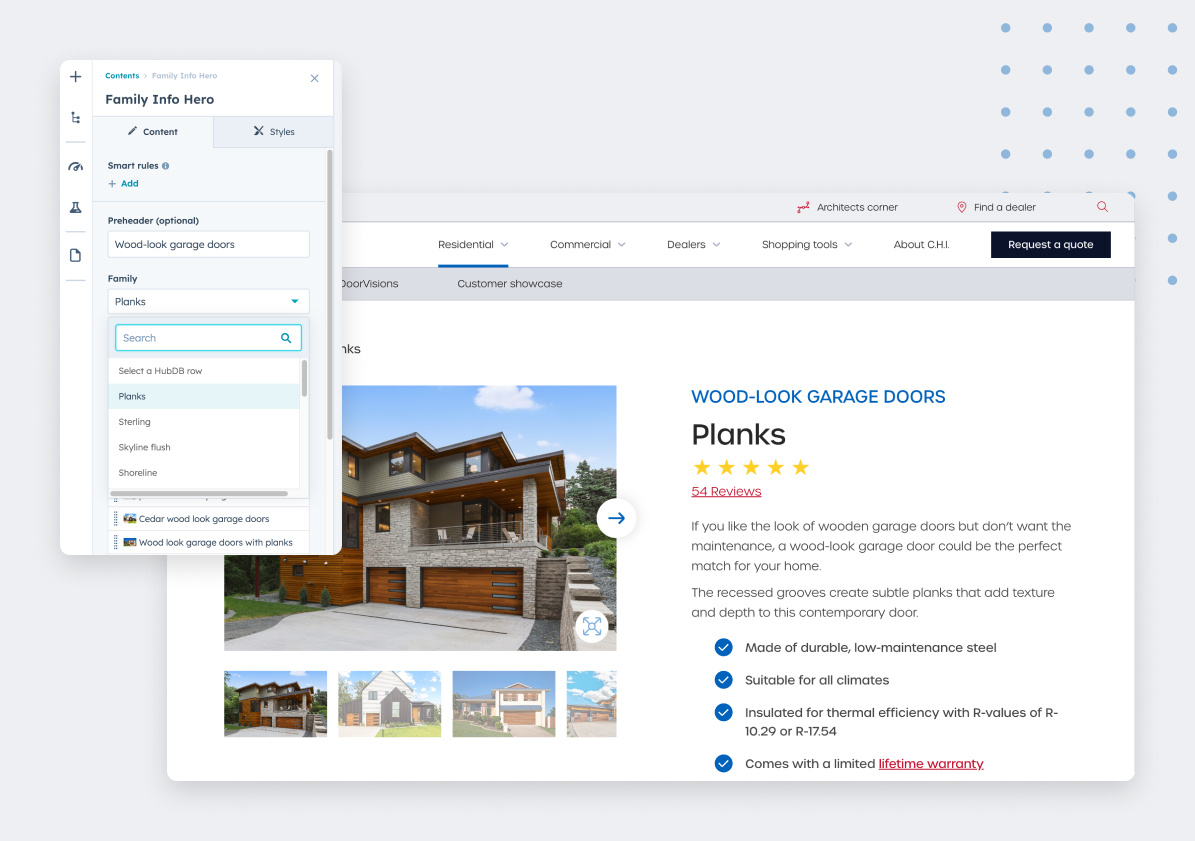 Product page dynamic module