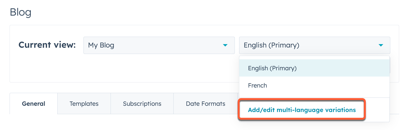 multi language blog in hubspot