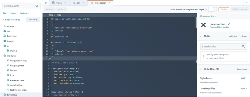 a screenshot of hubspot's design tools