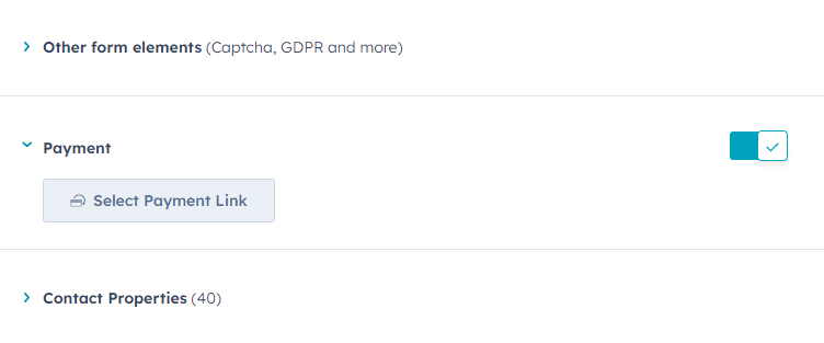 hubspot payements in forms