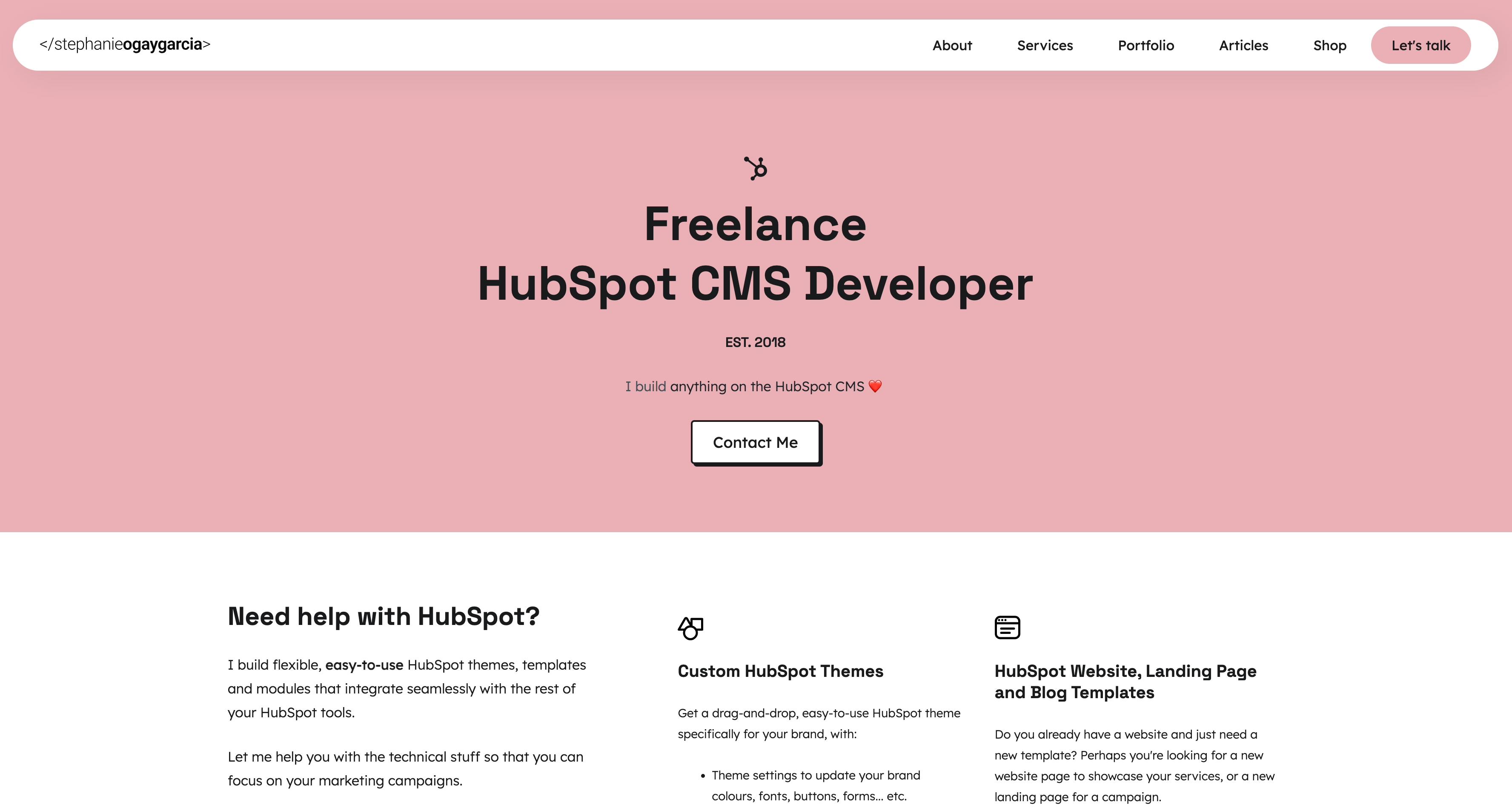 Stephanie O'Gay Garcia hubspot cms developer