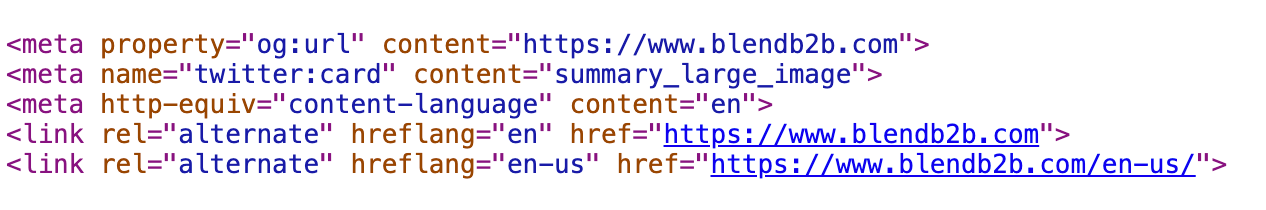 hreflang tags generated via hubspot