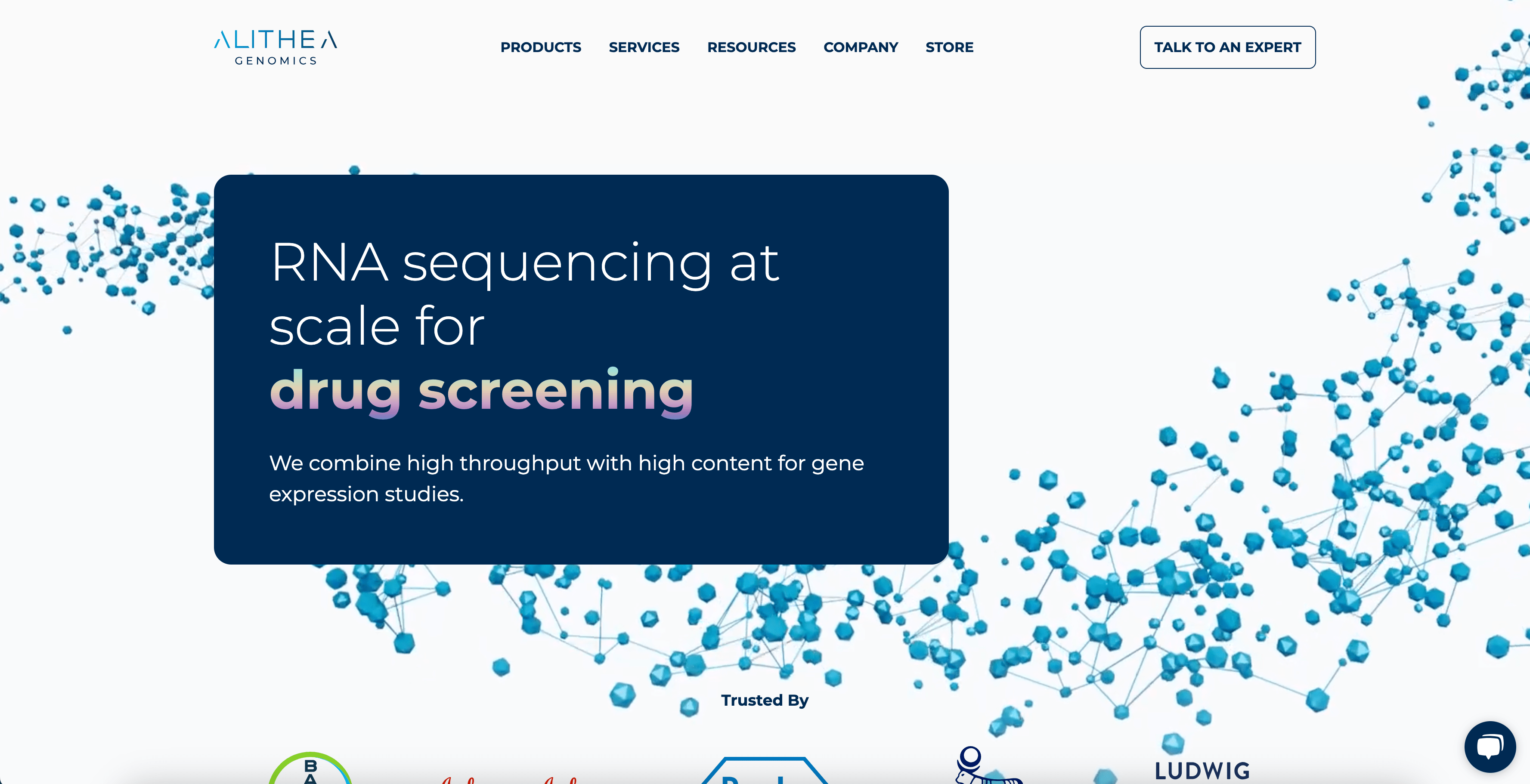 alithea genomics ecommerce homepage in hubspot